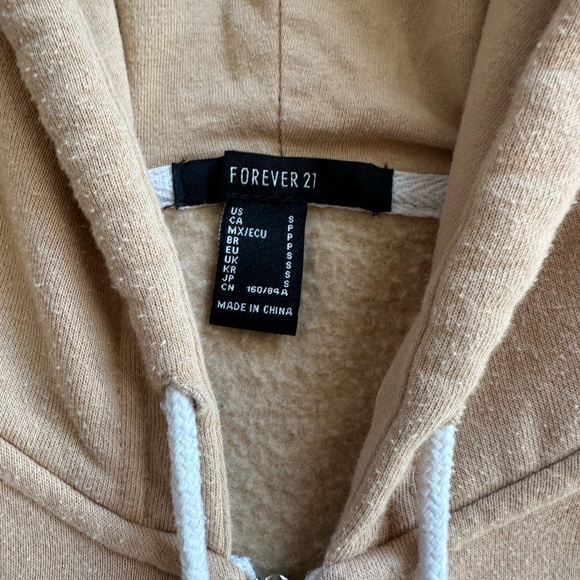 Forever 21 Cropped Zip Up Hoodie - Picture 2 of 2